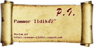 Pammer Ildikó névjegykártya